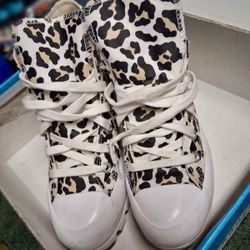 Cheetah Print High Top Converse 