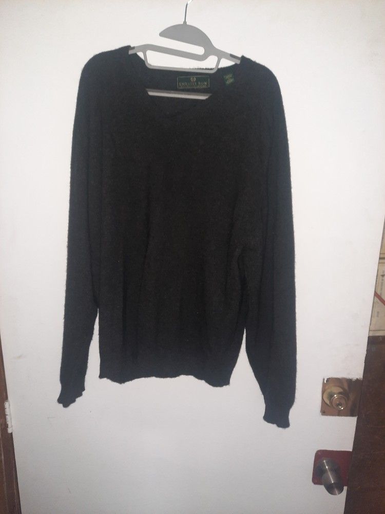 Grey XL Embassy Row Two Ply Cashmere Sweater