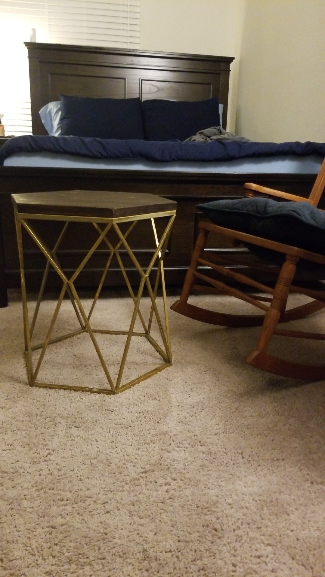 Gold and wood table