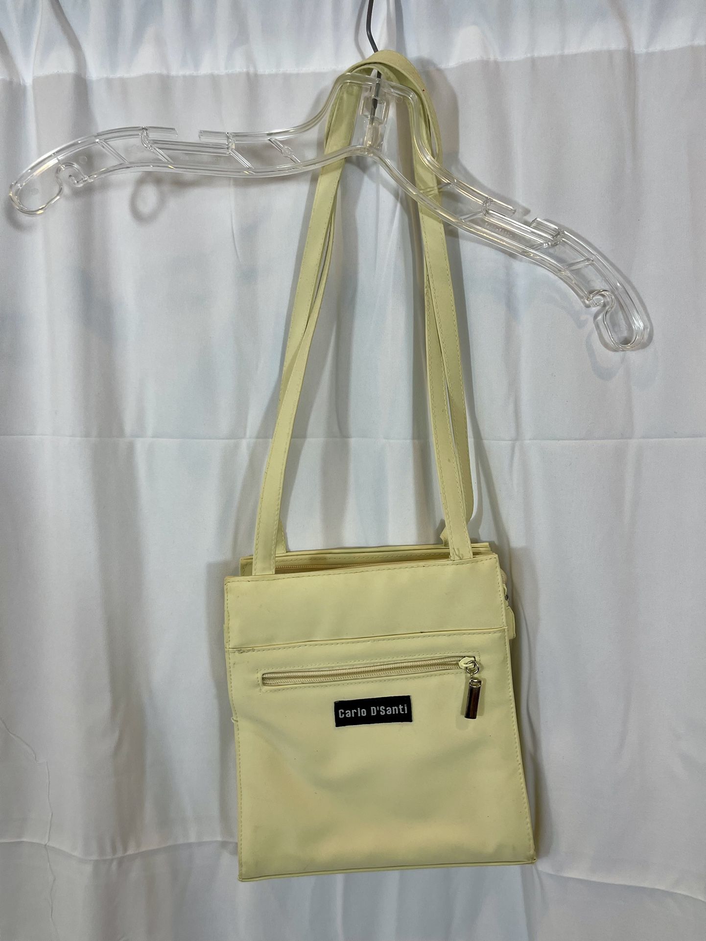 New Carlo D’Santi Cream Shoulder Bag With Attached Coin Purse