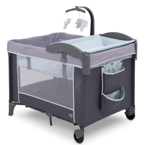 LX Deluxe Portable Baby Play Yard With Removable Bassinet and Changing Table