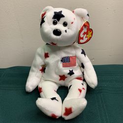 New Ty Beanie Babies 1997 GLORY patriotic 4th of July Bear 