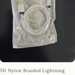 3ft Nylon Braided Lightning Charging cables, multiple colors available. Fits IPhones and IPads. I have over 100 available $6 each or buy in bulk and g