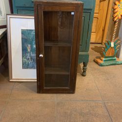 Wooden Shelf Cabinet With Glass Door