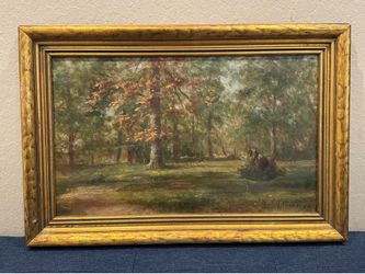 Stunning Antique Impressionist Forest Oil Painting by listed M.D. Williams