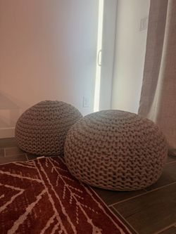 Casafield Round Pouf Ottoman