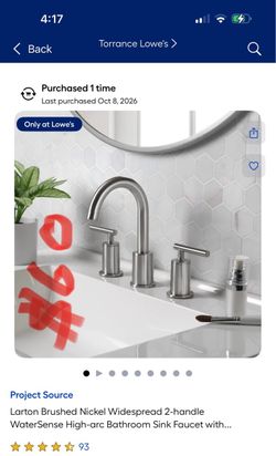 Project Source Larton Brushed Nickel Widespread 2-handle WaterSense High-arc Bathroom Sink Faucet with..