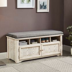 WEATHER WHITE SEATING HALL-BENCH-STORAGE