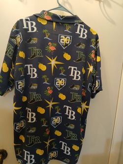 Tampa Bay rays 20th anniversary promo Hawaiian button-down shirt size XL