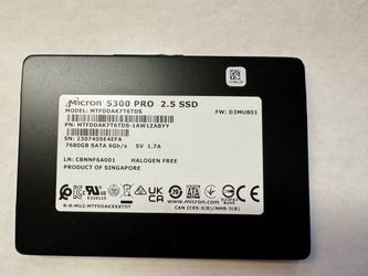 Micron 5300 PRO 7.68TB Enterprise 2.5" SATA SSD