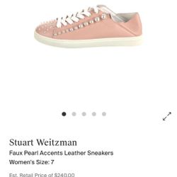 Pink Tennis Shoes With Pearls 