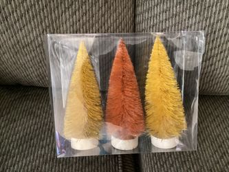 Three 6 in Fall Decorative Trees - Yellow and Orange