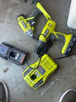 Ryobi Cordless Tool Set + Battery & 2 Chargers