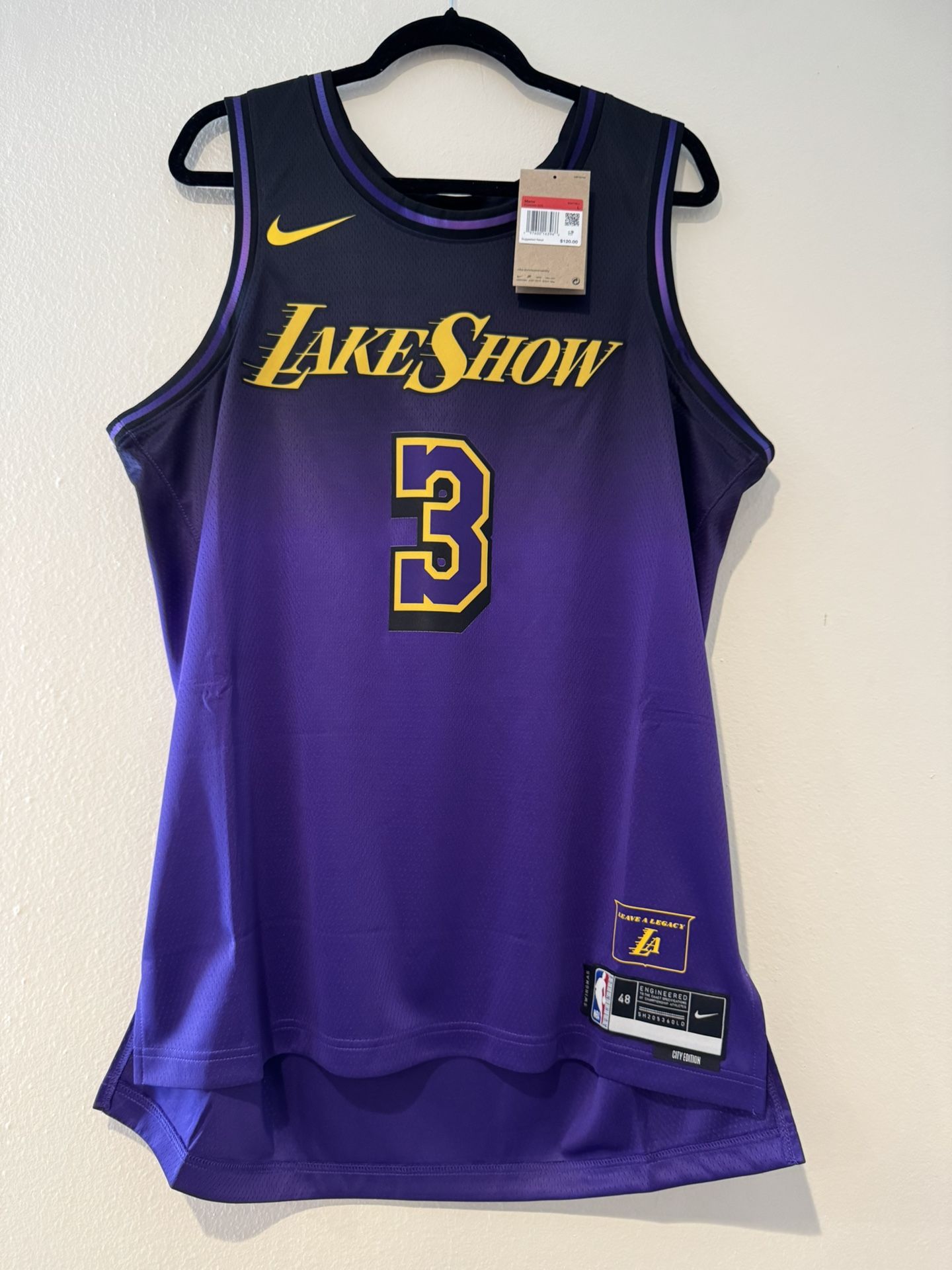 Nike Lakers Lakeshow Anthony Davis Basketball Jersey Size Large Men New