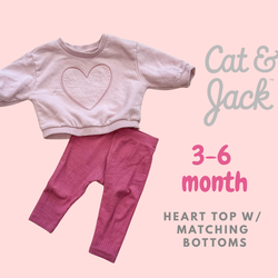 Cat & Jack Baby Girl Heart Outfit