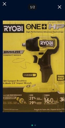 Ryoby ONE+ HP 18V Brushless Cordless Compact 3/8 in. Impact Wrench (Tool Only)