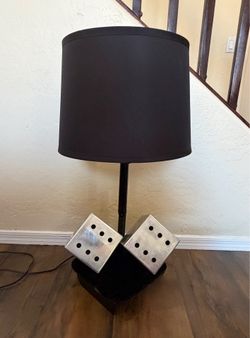 Custom welded dice lamp tabletop light metal lamp for game room card room man cave etc