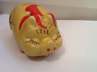 Vintage PiggyBank, Hand Painted.