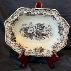 Antique E. Challinor Tunstall Rose Vegetable Serving Dish