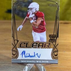 Michael Wilson 2023 Leaf Trinity - Clear Silver Rookie Auto