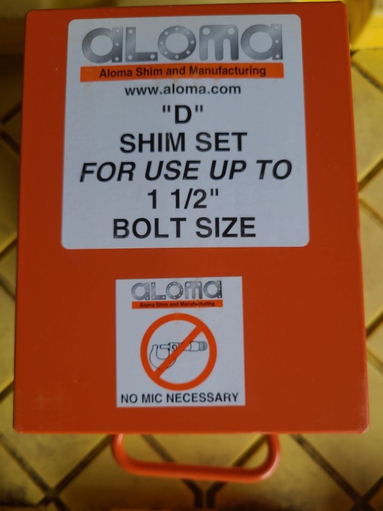 ALOMA "D" SHIM SET  For Use Up To 1-1/2" Bolt Size