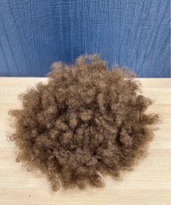 Brown Curly Afro Hair Puff Bun Wig