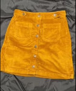 Madewell Mustard Yellow Corduroy Mini Skirt NWOT