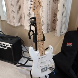 Electric Guitar And Marshall Amp  