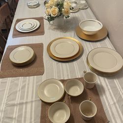 Beautiful Gold Rimmed China For Small Event, Wedding, Dinner