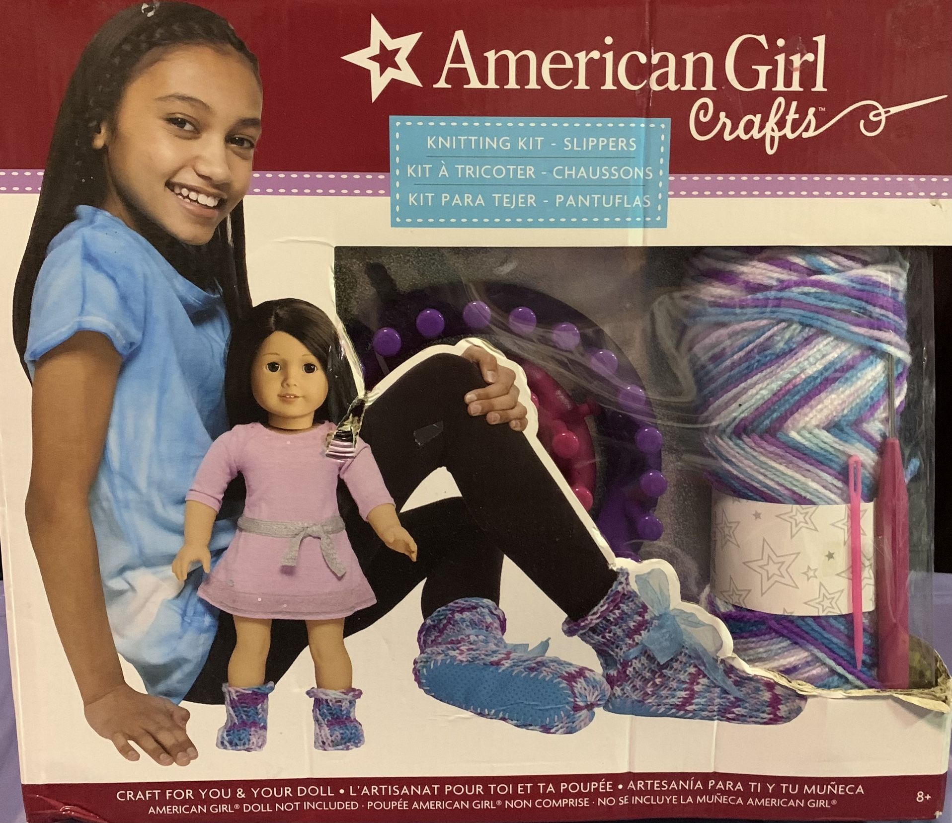 New American Girl Craft For You & Your Doll Slipper Knitting Kit