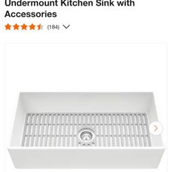 VIGO
Matte Stone 36" Single Bowl Farmhouse Apron Front Undermount Kitchen Sink with Accessories