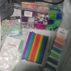 Glow Beads, Celestial Beads, Alphabet Beads, Elastics, Rainbow Popsicle Sticks