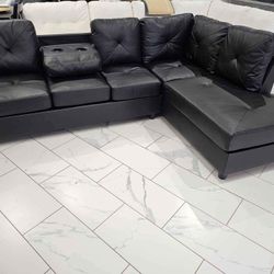 Brand New Black Sectional Sofa