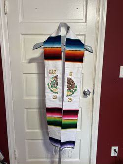 White Mexican Graduation Stole