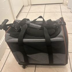 Pet Carrier with Wheels Airline Approved Rolling Pet Carrier 