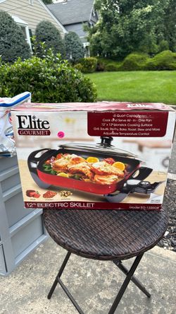 Elite Gourmet 12" Electric Skillet Brand new. Box has water damage