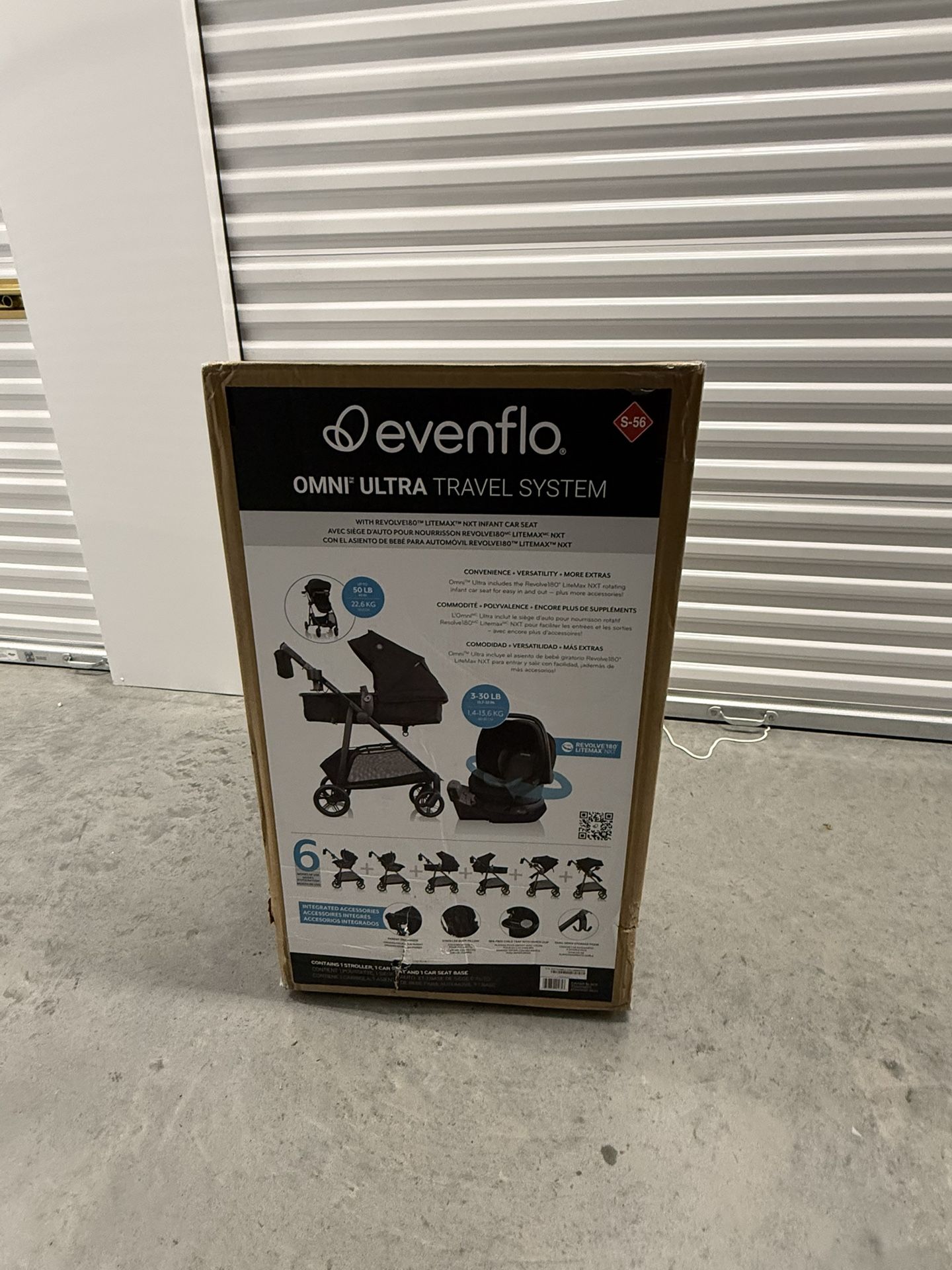 Evenflo Omni Ultra Travel System with Revolve180 LiteMax NXT Rotating Preemie and Infant Car Seat (Caviar Black)