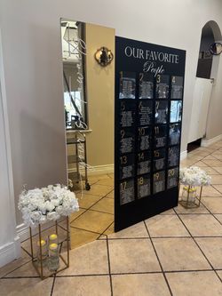 SEATING CHART + GOLD MIRROR