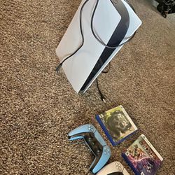 PS5 w/ 2 controllers and 2 games