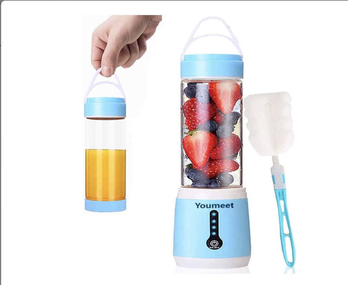 Smoothie Blender,Youmeet Cup Blender Remaining Power Display,USB Rechargeable Blender Mini Blenders for Smoothies with Cup Lid Brush for Fruits Veggie