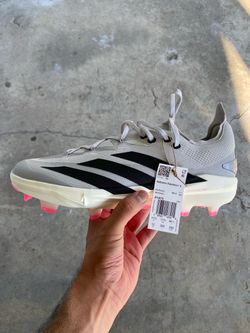 Adidas Adizero Electric +2 Grey White Black baseball cleats size 12