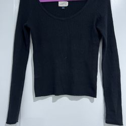 Womens Cotton Ribbed Knit Tops Scoop Neck Long Sleeve Shirts 