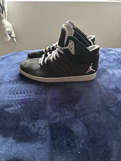 Air Jordan 1 Flight 4 Premium Lace Sneaker Shoes BlackGrey-White