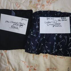 LADIES SLACKS  2 PAIRS  Black Large 