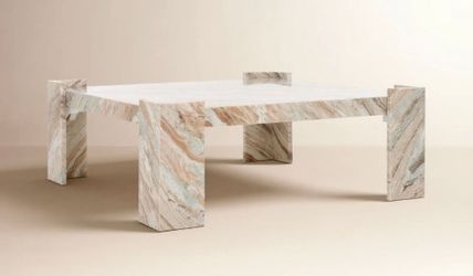 LUXURY SCULPTURAL MARBLE COFFEE TABLE | MODERN ORGANIC DESIGN