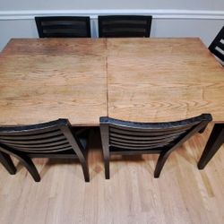 Wood Dining Table 6 Chairs Extendable