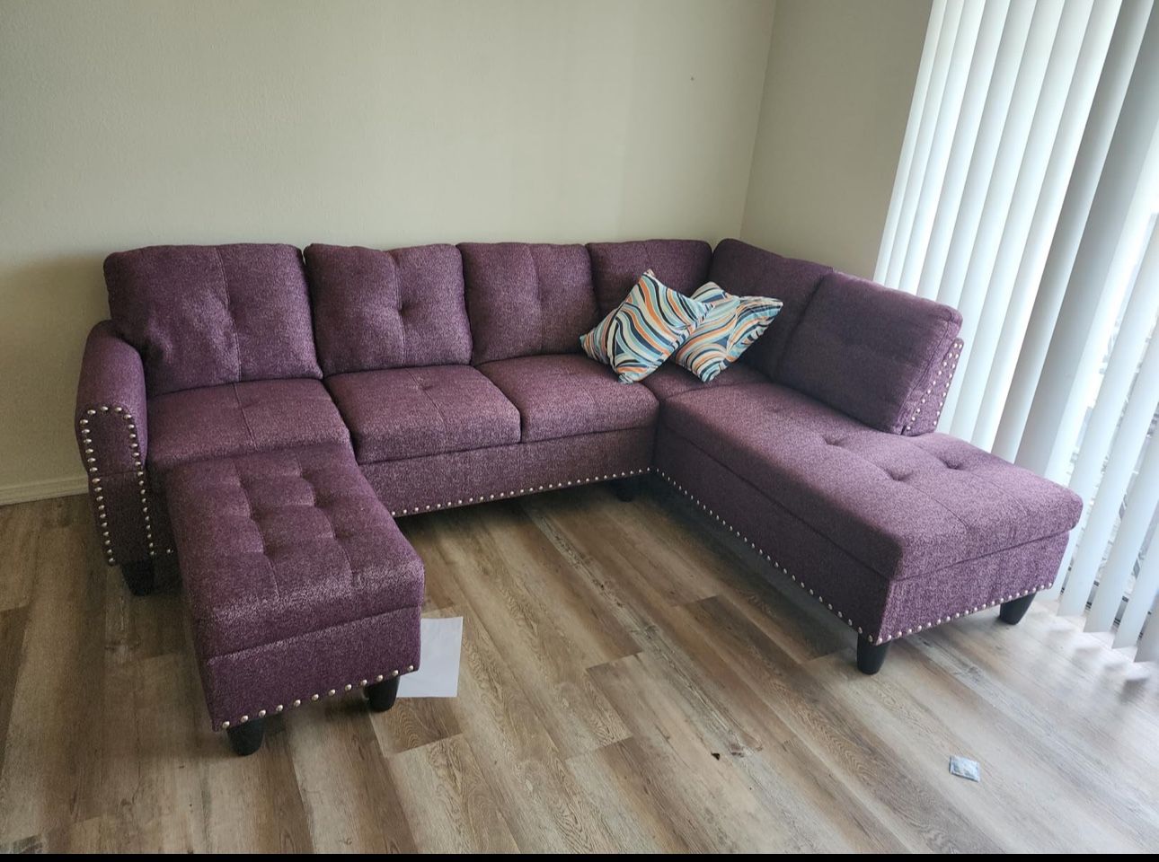New Sectional Couch With Storage Ottoman Available