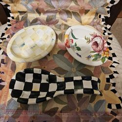 Mackenzie Childs Spoon Rest Or Soap Dishes READ DESCRIPTION 