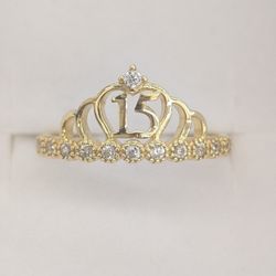 10kt Real Gold 15 Anos Crown Ring