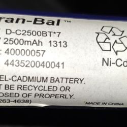 Tran-Bal 8.4V 2500mAh Ni-Cd Battery Pack – D-C2500BT*7
